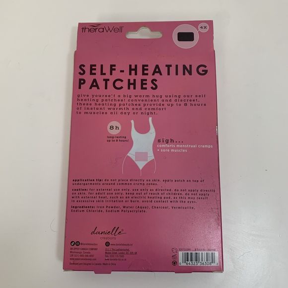 NIB 4 THERAWELL Menstrual Period Cramp Relief Natural Heat Therapy Patches - Picture 2 of 2